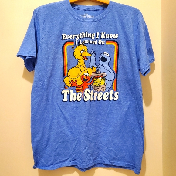 Sesame Street tee, men's size L, blue - Picture 1 of 3
